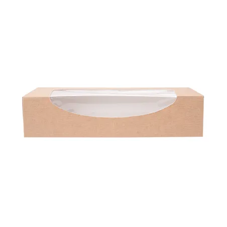 RÉCIPIENTS SUSHI+FÊNETRE THEPACK  19,7x9x4,5 CM MARRON CARTON NANO-MICRO + OPP (400 UNITÉ)