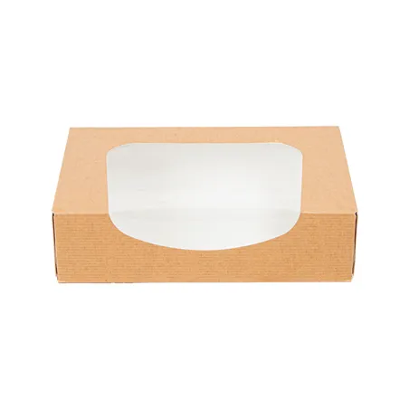 RÉCIPIENTS SUSHI+FÊNETRE THEPACK  17,5x12x4,5 CM MARRON CARTON NANO-MICRO + OPP (400 UNITÉ)