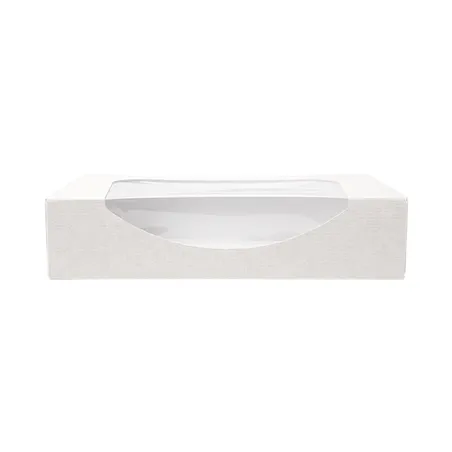 RÉCIPIENTS SUSHI+FÊNETRE THEPACK  19,7x12x4,5 CM BLANC CARTON NANO-MICRO + OPP (400 UNITÉ)
