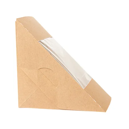BOÎTES SANDWICH TRIPLE AVEC FENÊTRE THEPACK  12,4x12,4x8,3 CM NATUREL CARTON NANO-MICRO + OPP (500 UNITÉ)