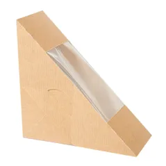 BOÎTES SANDWICH AVEC FENÊTRE THEPACK  12,4x12,4x5,5 CM NATUREL CARTON NANO-MICRO + OPP (500 UNITÉ)