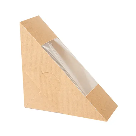 BOÎTES SANDWICH AVEC FENÊTRE THEPACK  12,4x12,4x5,5 CM NATUREL CARTON NANO-MICRO + OPP (500 UNITÉ)