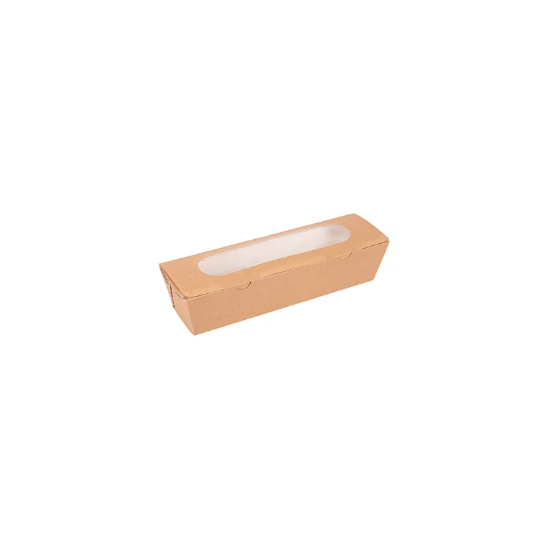 BOÎTES SANDWICH AVEC FENÊTRE "BAGUETTE" THEPACK 27,5x8x6,2 CM NATUREL CARTON NANO-MICRO + OPP (200 UNITÉ) BOÎTES SANDWICH AVEC FENÊTRE "BAGUETTE" THEPACK 27,5x8x6,2 CM NATUREL CARTON NANO-MICRO + OPP (200 UNITÉ)