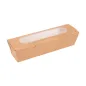 BOÎTES SANDWICH AVEC FENÊTRE "BAGUETTE" THEPACK 27,5x8x6,2 CM NATUREL CARTON NANO-MICRO + OPP (200 UNITÉ) BOÎTES SANDWICH AVEC FENÊTRE "BAGUETTE"