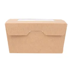 BOÎTES AVEC FENÊTRE THEPACK 780 ML 11,2x9x6,4 CM NATUREL CARTON NANO-MICRO + OPP (300 UNITÉ)
