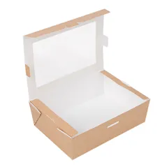 BOÎTES AVEC FENÊTRE THEPACK 1000 ML 12x17x5,5 CM NATUREL CARTON NANO-MICRO + OPP (200 UNITÉ)