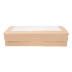 BOÎTES AVEC FENÊTRE THEPACK 1470 ML 19,8x14x4,8 CM NATUREL CARTON NANO-MICRO + OPP (200 UNITÉ)