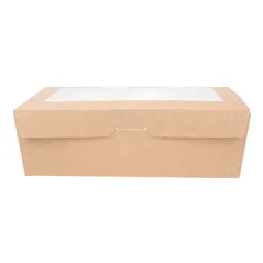 BOÎTES AVEC FENÊTRE THEPACK 1980 ML 19,8x14x6,4 CM NATUREL CARTON NANO-MICRO + OPP (150 UNITÉ)