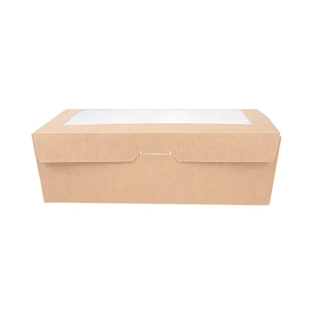 BOÎTES AVEC FENÊTRE THEPACK 1980 ML 19,8x14x6,4 CM NATUREL CARTON NANO-MICRO + OPP (150 UNITÉ)