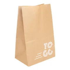 SACS SOS RECYCLÉS SANS ANSES 'DELICIOUS' 50 G/M2 18+12x28 CM NATUREL KRAFT (500 UNITÉ)