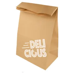 SACS SOS RECYCLÉS SANS ANSES 'DELICIOUS' 50 G/M2 22+12x31 CM NATUREL KRAFT (500 UNITÉ)