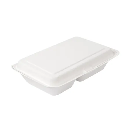 COQUILLES 2 COMPART. BIONIC 940 ML 25,5x16,5x7 CM BLANC BAGASSE (250 UNITÉ)