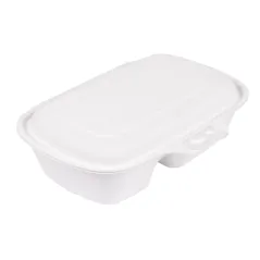 COQUILLES 2 COMPART. BIONIC 900 ML 22,4x14x6 CM BLANC BAGASSE (400 UNITÉ)