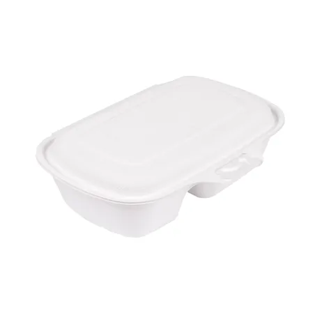 COQUILLES 2 COMPART. BIONIC 900 ML 22,4x14x6 CM BLANC BAGASSE (400 UNITÉ)