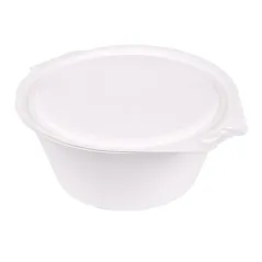 RÉCIPIENTS AVEC CHARNIERE BIONIC 600 ML 18x13,5x5 CM BLANC BAGASSE (300 UNITÉ)