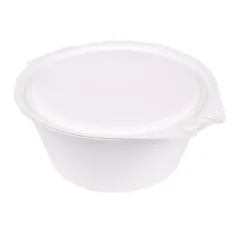 RÉCIPIENTS AVEC CHARNIERE BIONIC 1300 ML 20x13,5x8 CM BLANC BAGASSE (300 UNITÉ)