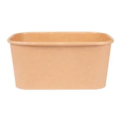 RÉCIPIENTS RECTANGULAIRES  1000 ML 320 + 26 PE G/M2 17,3x12,3x7,5 CM NATUREL KRAFT (300 UNITÉ)