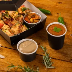 PETITS POTS  105 ML (3,5 oz) 210 + 18 PE G/M2 Ø6/4,5x5,8 CM NOIR CARTON (1000 UNITÉ)