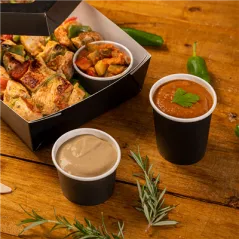 PETITS POTS  120 ML (4 oz) 210 + 18 PE G/M2 Ø6/4,5x6,5 CM NOIR CARTON (1000 UNITÉ)
