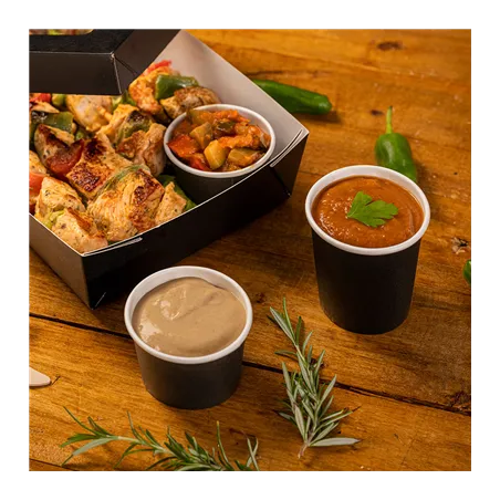 PETITS POTS  120 ML (4 oz) 210 + 18 PE G/M2 Ø6/4,5x6,5 CM NOIR CARTON (1000 UNITÉ)