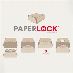 BOÎTES "LUNCH BOX" THEPACK  21x20,5x8 CM NATUREL CARTON NANO-MICRO (300 UNITÉ)