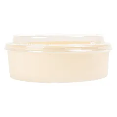 COMBO RÉCIPIENTS + COUVERCLES PET WOOD  Ø15,5x4,5 CM NATUREL BOIS (100 UNITÉ)