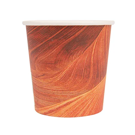 GOBELETS BOISSONS CHAUDES 1 PAROI 'ARIZONA' 120 ML 230 + 18 PE G/M2 Ø6,2/4,5x6 CM MARRON CARTON (1000 UNITÉ)
