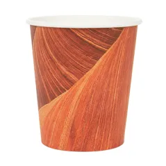 GOBELETS BOISSONS CHAUDES 1 PAROI 'ARIZONA' 180 ML 260 + 18 PE G/M2 Ø7,2/5,3x7,8 CM MARRON CARTON (1000 UNITÉ)
