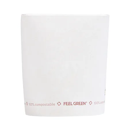 RÉCIPIENTS MULTIUSAGES FEEL GREEN 'COMPOSTABLE' 480 ML 325 G/M2 Ø8x9 CM BLANC CARTON (600 UNITÉ)