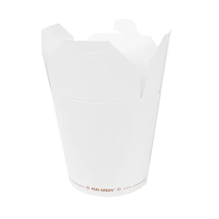 RÉCIPIENTS MULTIUSAGES FEEL GREEN 'COMPOSTABLE' 780 ML 300 G/M2 Ø9x9 CM BLANC CARTON (450 UNITÉ)