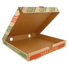 BOÎTES À PIZZA 100% VIERGES 310 G/M2 24x24x3 CM NATUREL CARTON MICROCANAL (100 UNITÉ)