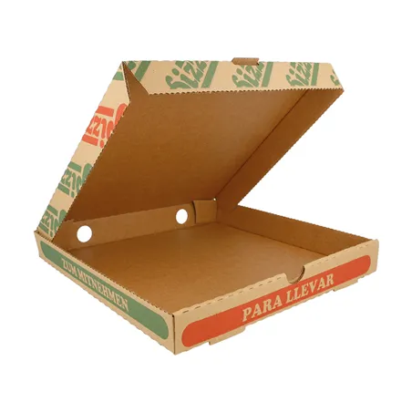 BOÎTES À PIZZA 100% VIERGES  310 G/M2 24x24x3 CM NATUREL CARTON MICROCANAL (100 UNITÉ)