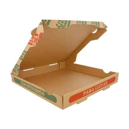 BOÎTES À PIZZA 100% VIERGES  310 G/M2 26x26x3,5 CM NATUREL CARTON MICROCANAL (100 UNITÉ)