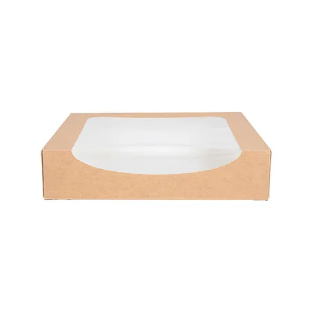 RÉCIPIENTS SUSHI+FÊNETRE THEPACK  23x23x5 CM MARRON CARTON NANO-MICRO + OPP (300 UNITÉ)