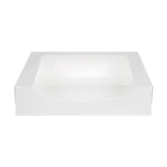RÉCIPIENTS SUSHI+FÊNETRE THEPACK  23x23x5 CM BLANC CARTON NANO-MICRO + OPP (300 UNITÉ)