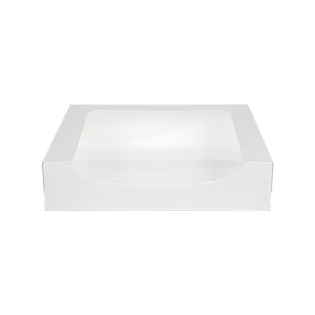 RÉCIPIENTS SUSHI+FÊNETRE THEPACK  23x23x5 CM BLANC CARTON NANO-MICRO + OPP (300 UNITÉ)
