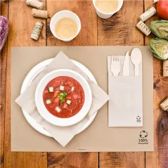 SETS DE TABLE XL FEEL GREEN  48 G/M2 35x50 CM NATUREL PAPIER RECYCLÉ (2000 UNITÉ)
