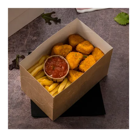 BOÎTES REPAS À EMPORTER THEPACK 2 L 13x23x8 CM NATUREL CARTON NANO-MICRO (300 UNITÉ)