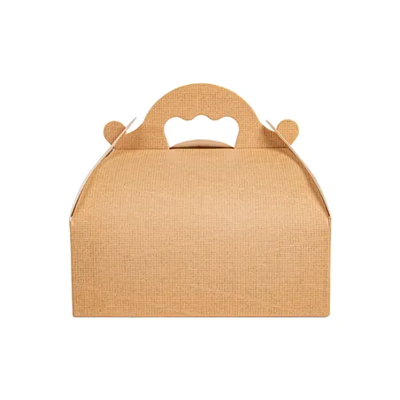 BOÎTES AVEC ANSES PÂTISSERIE THEPACK  18x16x7 CM NATUREL CARTON NANO-MICRO (200 UNITÉ)