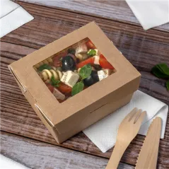 BOÎTES AVEC FENÊTRE ECO-SIMPLE THEPACK 780 ML 220 G/M2 11,2x9x6,4 CM NATUREL CARTON NANO-MICRO (300 UNITÉ)