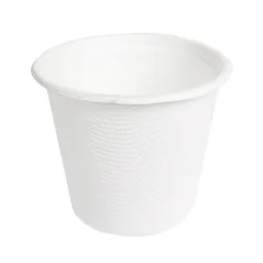 MINI POTS + COUVERCLES BIONIC 90 ML Ø 6,2x5,2+0,7 CM BLANC BAGASSE (1000 UNITÉ)