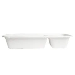 PLATEAUX 2 COMPART BIONIC 500 ML 22,5x9,6x4,3 CM BLANC BAGASSE (600 UNITÉ)