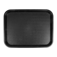 PLATEAU FAST FOOD   27,5x35,5x2 CM NOIR PP (1 UNITÉ)