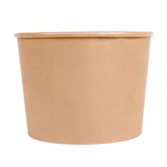 CONTAINERS POULET + COUVERCLES  1920 ML 337 + 18PE G/M2 Ø 16,8/13,9x12,3 CM NATUREL KRAFT (300 UNITÉ)