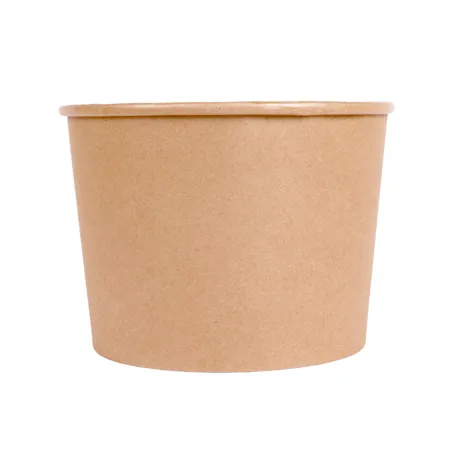 CONTAINERS POULET + COUVERCLES  1920 ML 337 + 18PE G/M2 Ø 16,8/13,9x12,3 CM NATUREL KRAFT (300 UNITÉ)