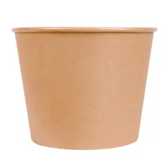 CONTAINERS POULET + COUVERCLES  4500 ML 337 + 18PE G/M2 Ø 21,6/16x16,6 CM NATUREL KRAFT (120 UNITÉ)