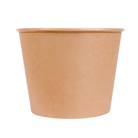 CONTAINERS POULET + COUVERCLES  4500 ML 337 + 18PE G/M2 Ø 21,6/16x16,6 CM NATUREL KRAFT (120 UNITÉ)