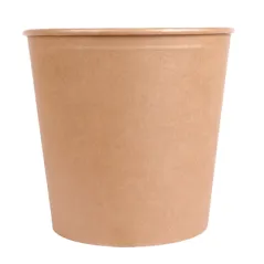 CONTAINERS POULET + COUVERCLES  5100 ML 337 + 18PE G/M2 Ø 22/16,3x20,9 CM NATUREL KRAFT (120 UNITÉ)