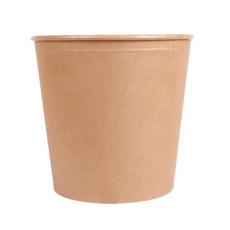 CONTAINERS POULET + COUVERCLES  5100 ML 337 + 18PE G/M2 Ø 22/16,3x20,9 CM NATUREL KRAFT (120 UNITÉ)