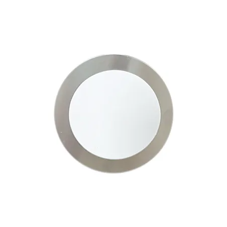 PLAQUE AUTOADHESIVE "EXIT"   Ø 7,5 CM ARGENTE INOX (1 UNITÉ)